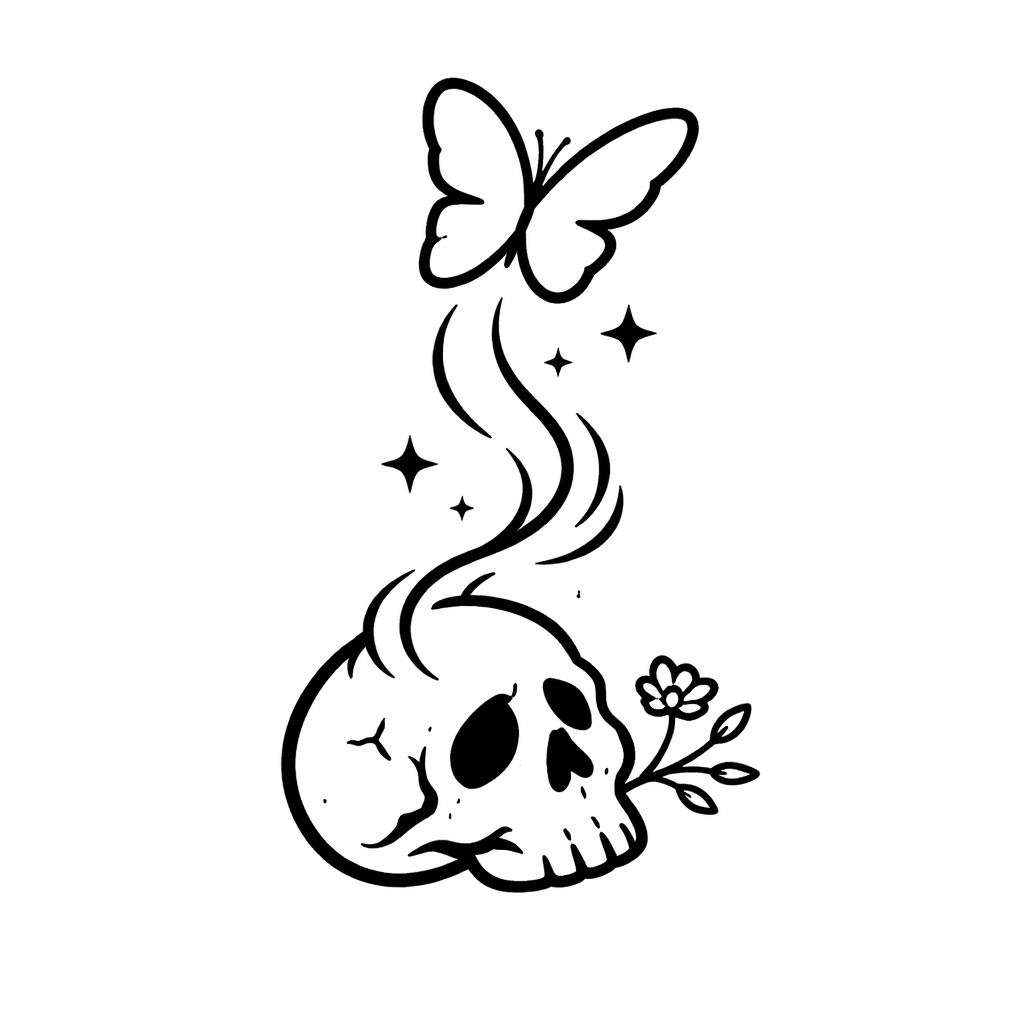 Illustration de mourir dans un reve dessin au style minimaliste et aussi symbolique Dictionnaire des rêves