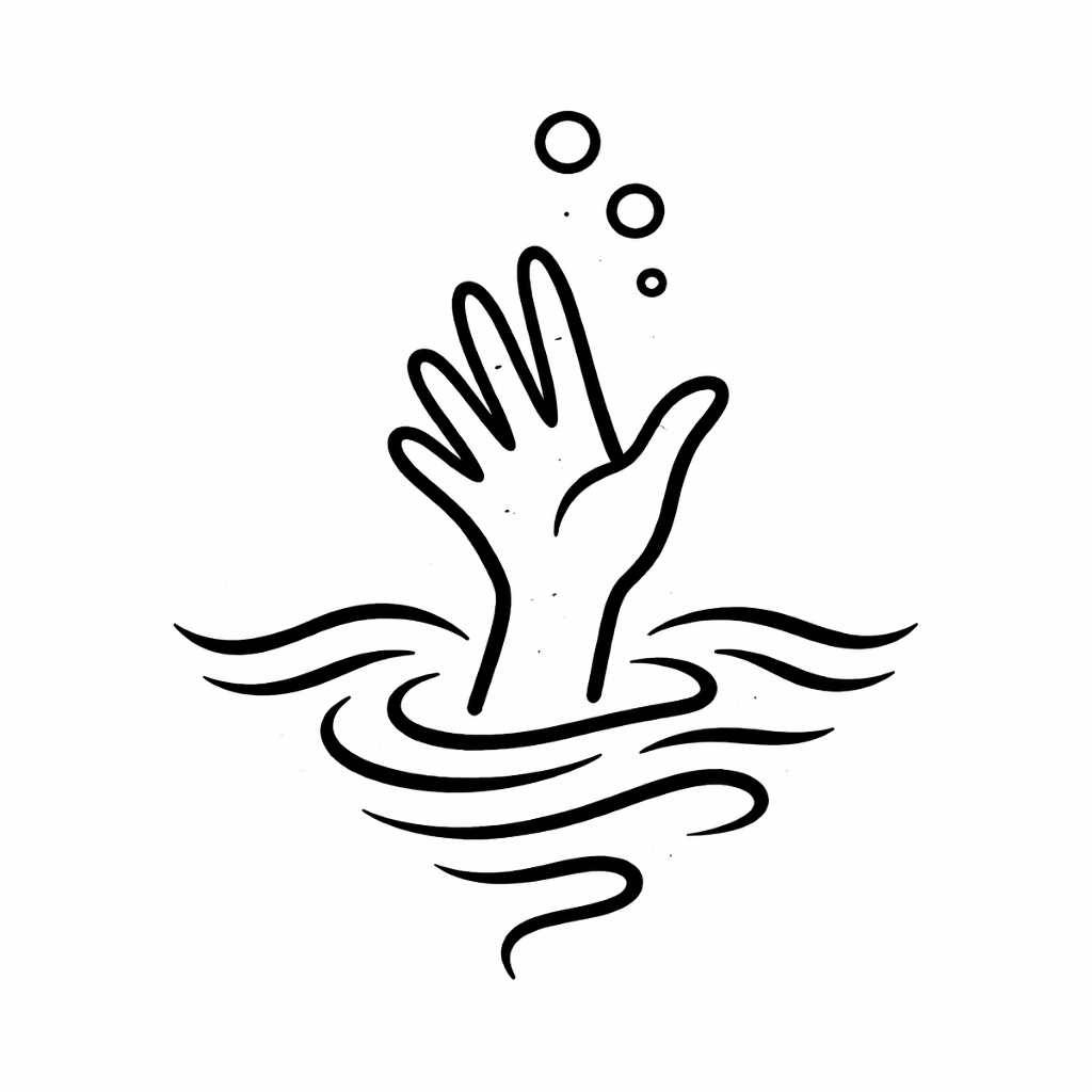 se noyer Dictionnaire des rêves Illustration de se noyer dans un reve dessin au style minimaliste et symbolique Dictionnaire des rêves