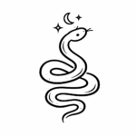 Illustration de serpent dans un reve dessin au style minimaliste et symbolique Dictionnaire des rêves