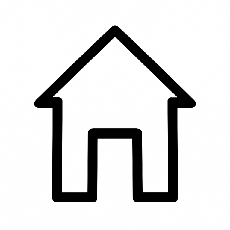 Illustration de : maison dans un rêve, dessin au style minimaliste et symbolique.