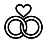 Illustration de : se marier dans un rêve, dessin au style minimaliste et symbolique.