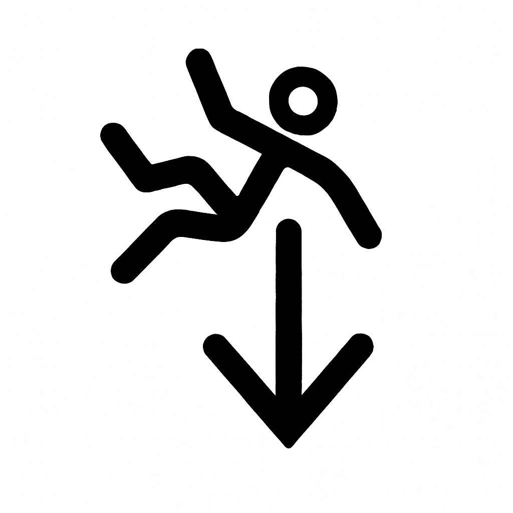 Illustration de : tomber dans un rêve, dessin au style minimaliste et symbolique.