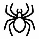 Illustration de : araignée dans un rêve, dessin au style minimaliste et symbolique.