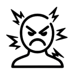 Illustration de : colère dans un rêve, dessin au style minimaliste et symbolique.