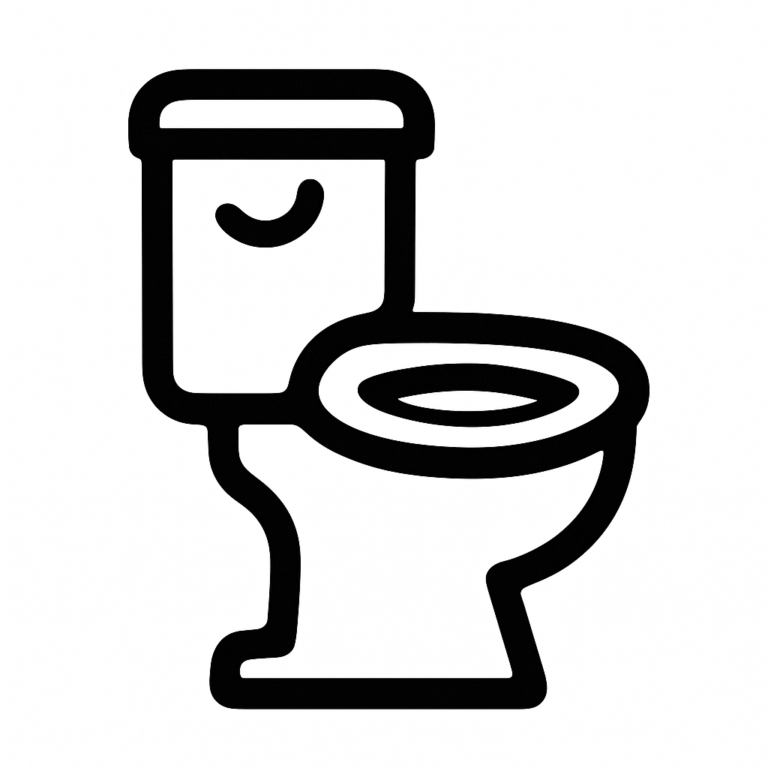 Illustration de : toilettes dans un rêve, dessin au style minimaliste et symbolique.