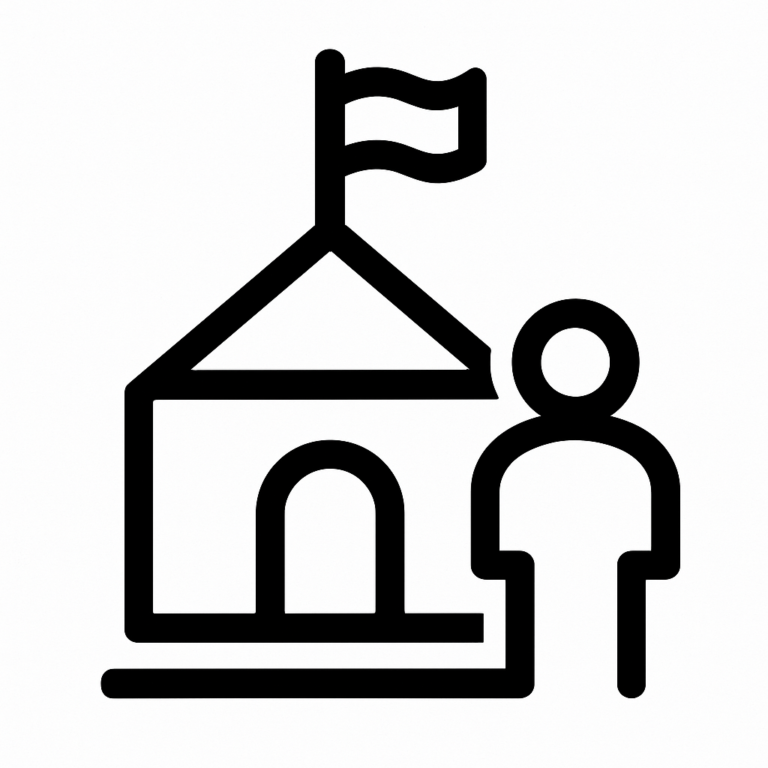 Illustration de : école dans un rêve, dessin au style minimaliste et symbolique.