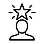 être célèbre à l'école Dictionnaire des rêves Illustration de : être célèbre dans un rêve, dessin au style minimaliste et symbolique.