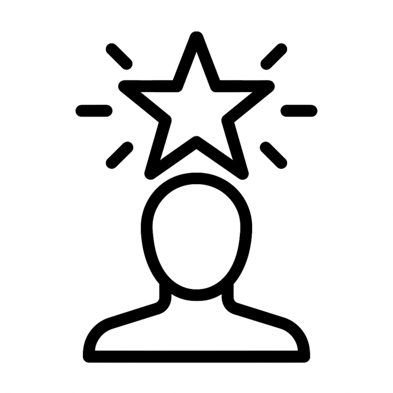 Illustration de : être célèbre dans un rêve, dessin au style minimaliste et symbolique.