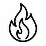 Illustration de : feu dans un rêve, dessin au style minimaliste et symbolique.