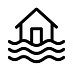 inondation fuite d'eau Dictionnaire des rêves Illustration de : inondation dans un rêve, dessin au style minimaliste et symbolique.