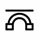 Illustration de : pont dans un rêve, dessin au style minimaliste et symbolique.