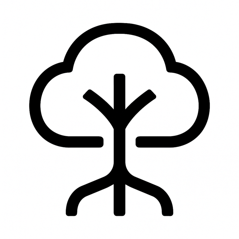 Illustration de : arbre dans un rêve, dessin au style minimaliste et symbolique.