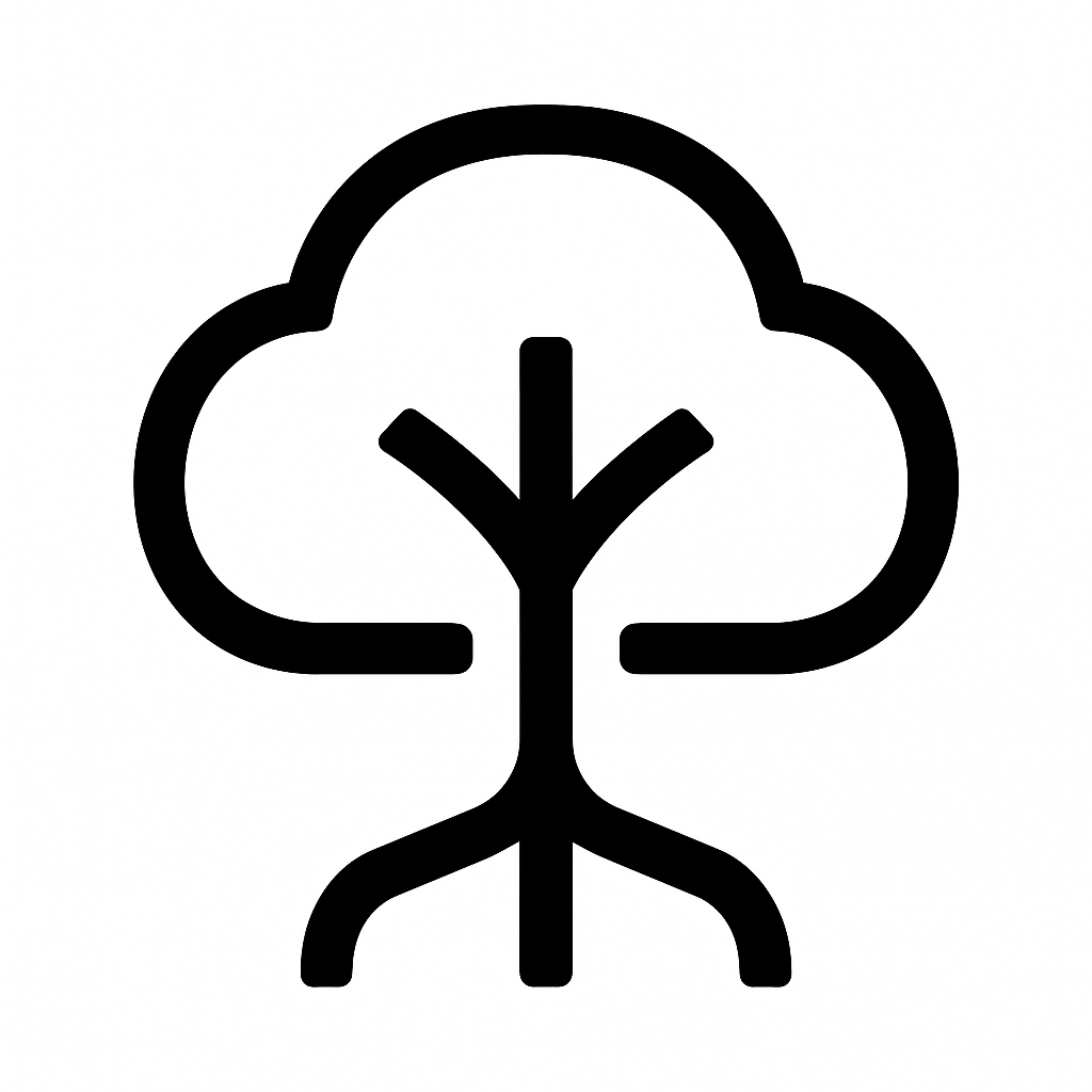 Illustration de : arbre dans un rêve, dessin au style minimaliste et symbolique.