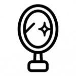 miroir se regarder Dictionnaire des rêves Illustration de : miroir dans un rêve, dessin au style minimaliste et symbolique.