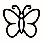 papillon noir Dictionnaire des rêves Illustration de : papillon dans un rêve, dessin au style minimaliste et symbolique.
