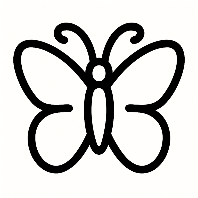 Illustration de : papillon dans un rêve, dessin au style minimaliste et symbolique.