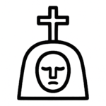 Illustration de : être enterré dans un rêve, dessin au style minimaliste et symbolique.
