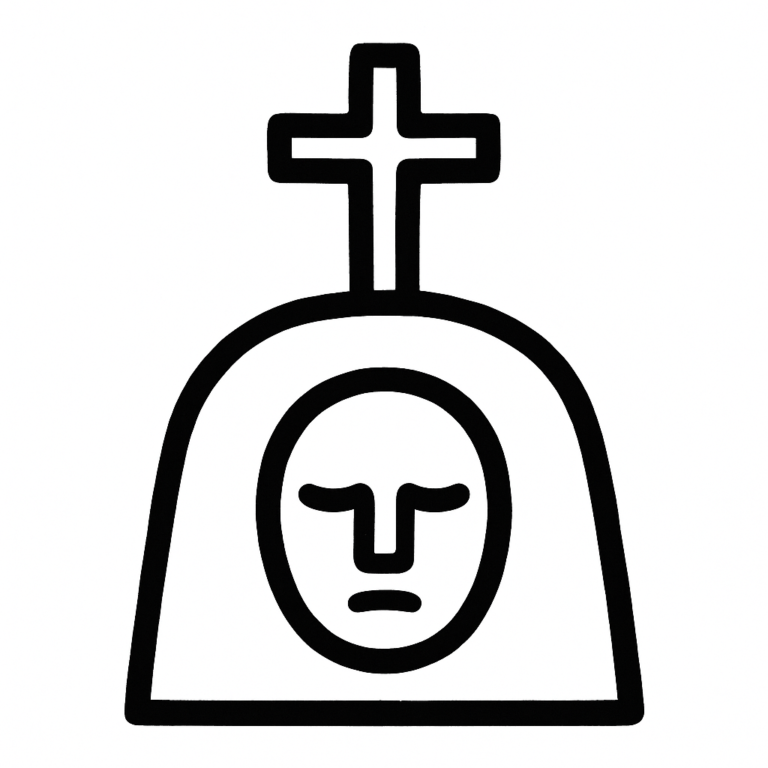 Illustration de : être enterré dans un rêve, dessin au style minimaliste et symbolique.