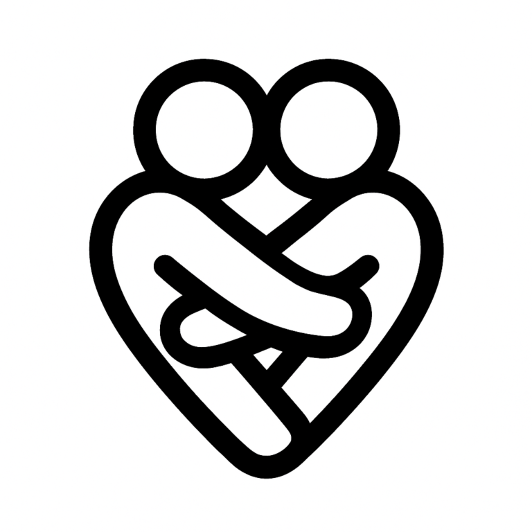 Illustration de : embrasser dans un rêve, dessin au style minimaliste et symbolique.