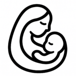 mère avec un bébé Dictionnaire des rêves Illustration de : mère dans un rêve, dessin au style minimaliste et symbolique.