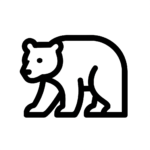 Illustration de : ours dans un rêve, dessin au style minimaliste et symbolique.