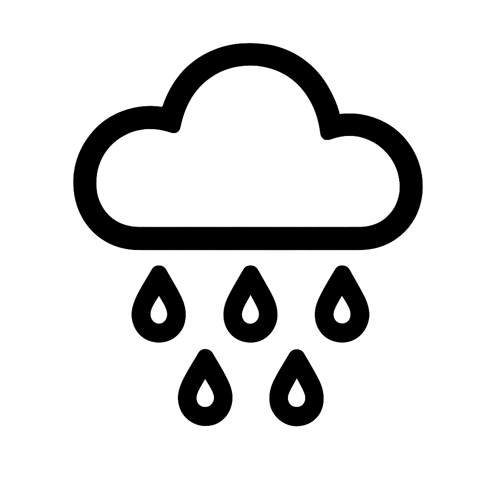 pluie forte pluie Dictionnaire des rêves Illustration de : pluie dans un rêve, dessin au style minimaliste et symbolique.