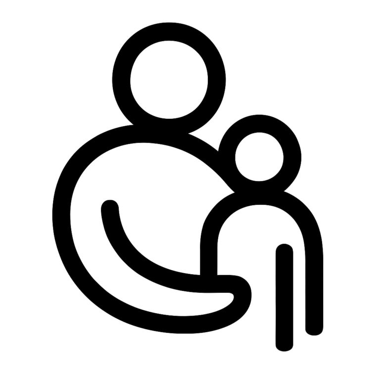 Illustration de : père dans un rêve, dessin au style minimaliste et symbolique.
