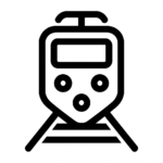 Illustration de : train dans un rêve, dessin au style minimaliste et symbolique.