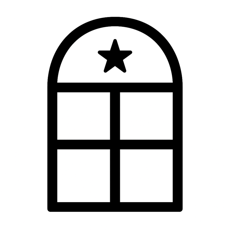Illustration de : fenêtre dans un rêve, dessin au style minimaliste et symbolique.