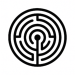 labyrinthe avec minotaure Dictionnaire des rêves Illustration de : labyrinthe dans un rêve, dessin au style minimaliste et symbolique.