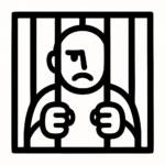 prison barreaux Dictionnaire des rêves Illustration de : prison dans un rêve, dessin au style minimaliste et symbolique.