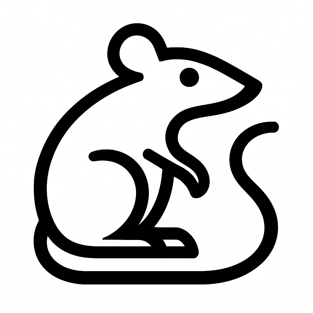 Illustration de : rat dans un rêve, dessin au style minimaliste et symbolique.