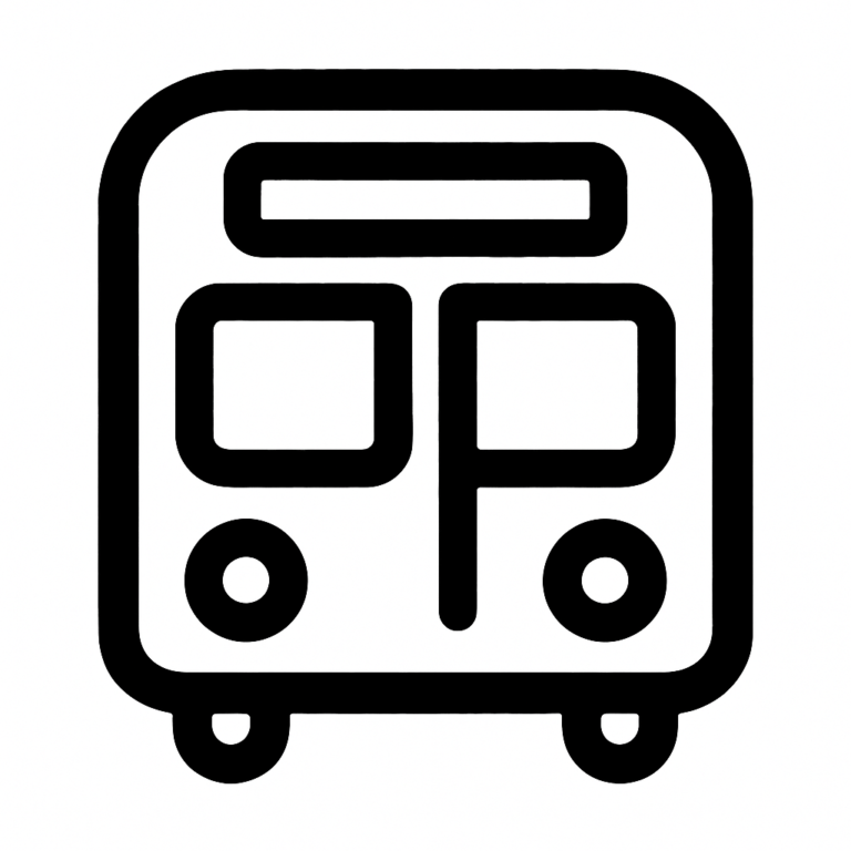 Illustration de : bus dans un rêve, dessin au style minimaliste et symbolique.