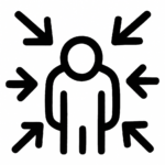 Illustration de : être harcelé dans un rêve, dessin au style minimaliste et symbolique.