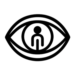 Illustration de : être observé dans un rêve, dessin au style minimaliste et symbolique.