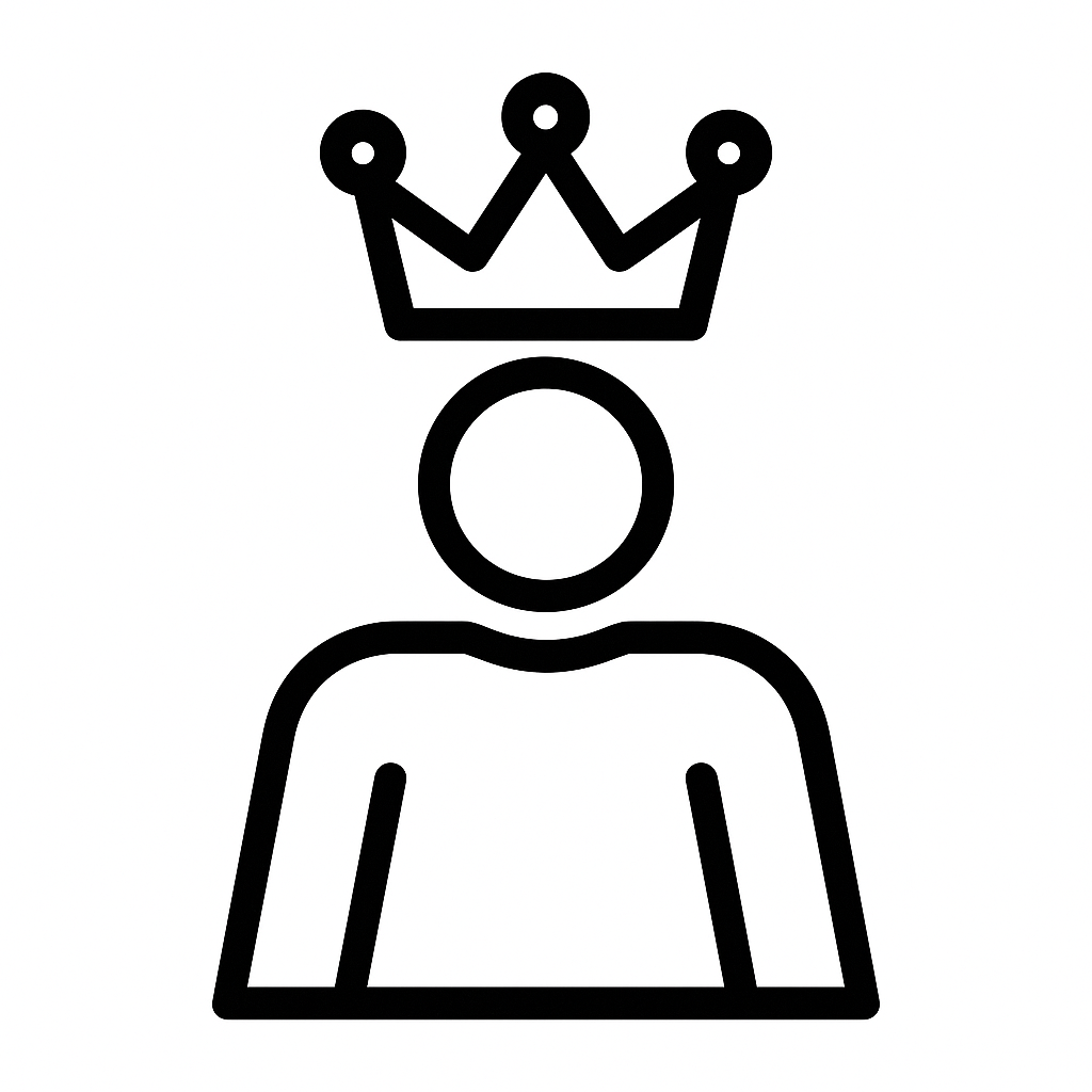 être roi Dictionnaire des rêves Illustration de : être roi dans un rêve, dessin au style minimaliste et symbolique.