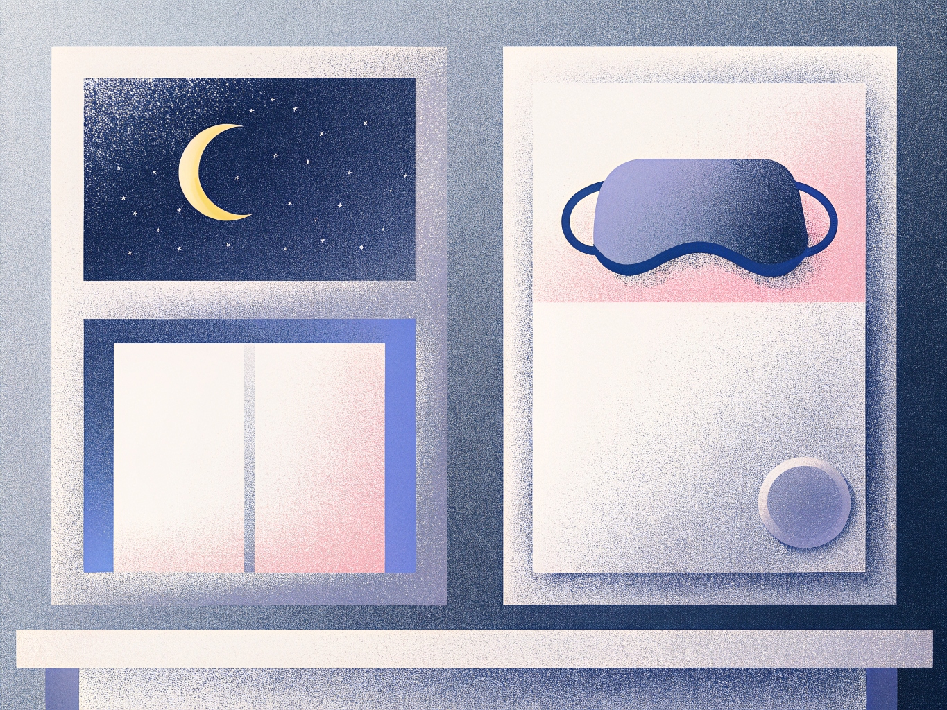 Masque de sommeil : ce qu’il change vraiment à votre nuit Dictionnaire des rêves Masque de sommeil sur une commode, ciel étoilé et lune dorée en fond